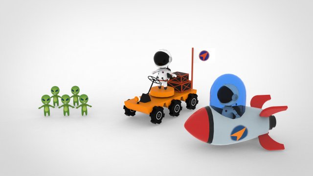 Astronaut Cartoon 3Dモデル .c4d .max .obj .3ds .fbx .stl .blend 