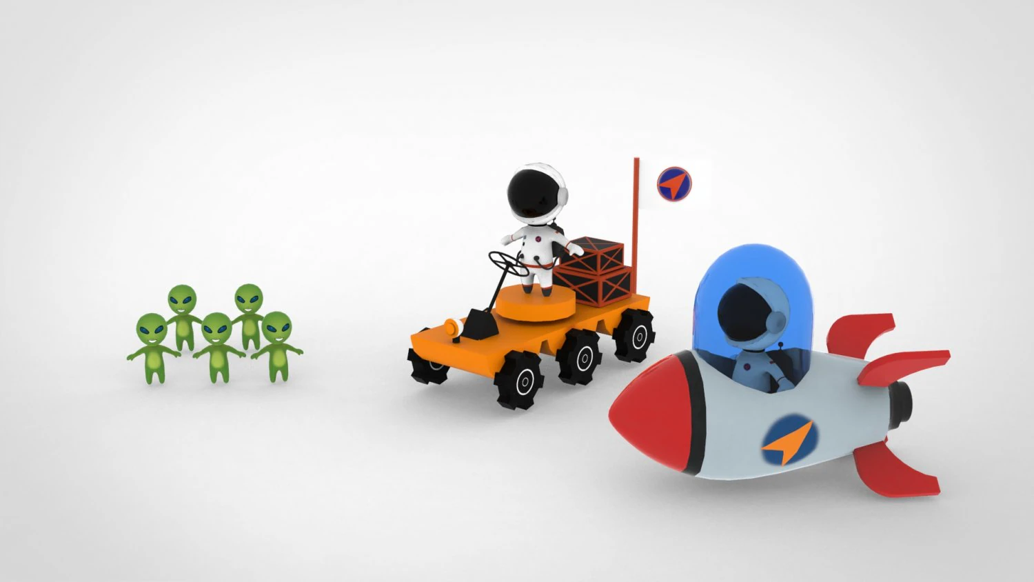 Astronaut Cartoon 3D Model .c4d .max .obj .3ds .fbx .stl .blend 
