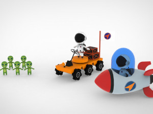 Astronaut Cartoon 3D मॉडल