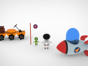 Astronaut Cartoon 3Dモデル