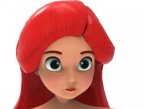 Mermaid Cartoon Animated 3D Model