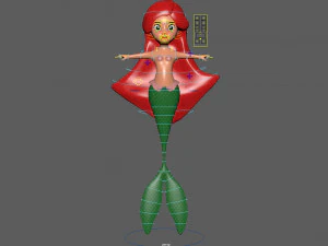 Mermaid Cartoon Animated 3D Model