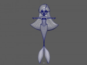 Mermaid Cartoon Animated Modello 3D