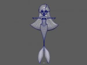 Mermaid Cartoon Animated 3D Model