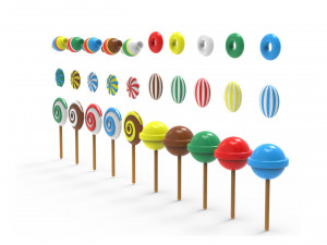 Candy Collection set of pins Modelo 3D