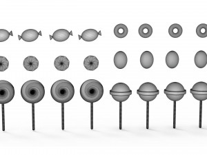 Candy Collection set of pins Modelo 3D