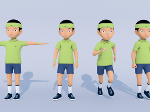 Sports athlete man 3d Model 3D