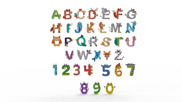 Cartoon Animal Alphabet 3D 3D मॉडल .c4d .max .obj .3ds .fbx .stl .blend 