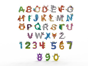 Cartoon Animal Alphabet 3D Modello 3D