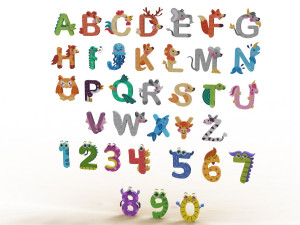 Cartoon Animal Alphabet 3D 3D मॉडल
