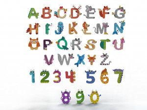 Cartoon Animal Alphabet 3D 3D मॉडल