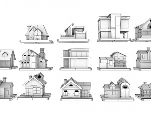 Cartoon House Buildings Pack 1 Modelo 3D