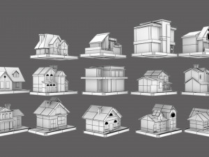 Cartoon House Buildings Pack 1 Modelo 3D