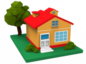 Edif&iacute;cios 3D de casas de desenhos animados Modelo 3D