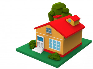 Cartoon House 3D Buildings 3D Модель