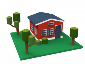 Cartoon House 3D Buildings 3D Модель