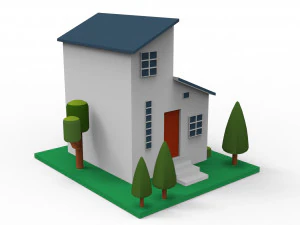 Edif&iacute;cios 3D de casas de desenhos animados Modelo 3D