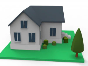 Edif&iacute;cios 3D de casas de desenhos animados Modelo 3D