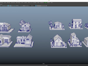 Cartoon House 3D Buildings 3D Модель