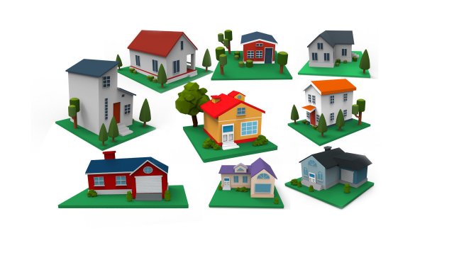 Cartoon House 3D Buildings 3D Модель .c4d .max .obj .3ds .fbx .stl .blend