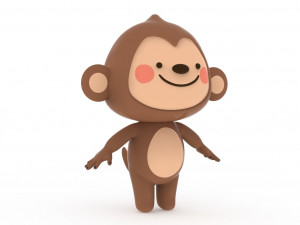 Cartoon Monkey Rigged Modelo 3D