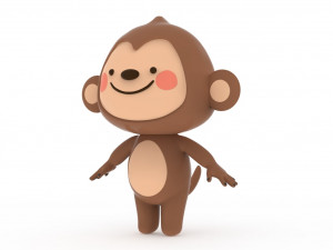 Cartoon Monkey Rigged Modelo 3D