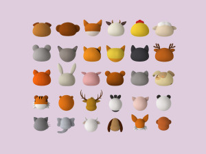 Animal Head Pack 001 3D Модель