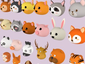 Animal Head Pack 001 3D Модель