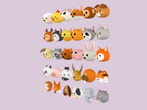 Animal Head Pack 001 3D Модель