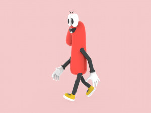 Number One 1 Cartoon Animated 3D 모델
