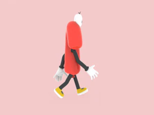 Number One 1 Cartoon Animated 3D Model
