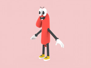 Number One 1 Cartoon Animated 3D 모델