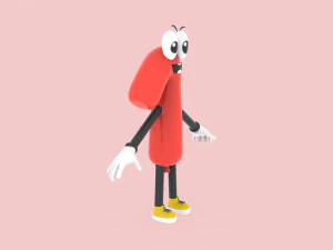 Number One 1 Cartoon Animated 3D Model
