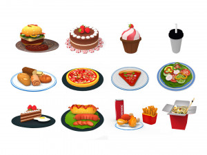 Cartoon Food Collection 01 3D मॉडल