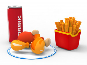 Cartoon Food Collection 01 Modello 3D