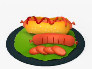 Cartoon Food Collection 01 Modello 3D