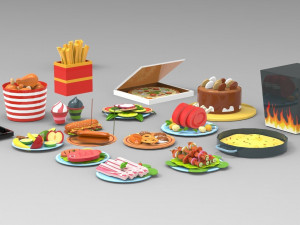 Cartoon Food Collection 02 3Dモデル