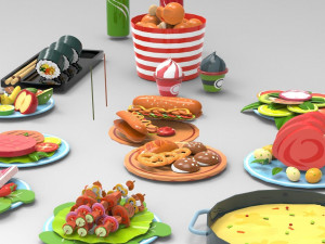 Cartoon Food Collection 02 3Dモデル