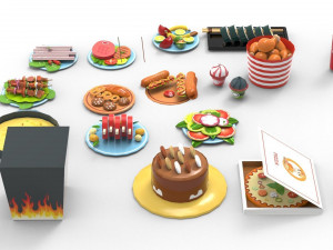 Cartoon Food Collection 02 3Dモデル