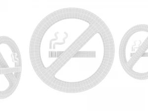 No Smoking Icon v001 3D Model