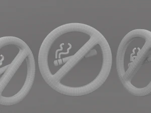 No smoking icon v002 3D Model