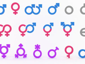 Gender symbols collection v001 3D Model