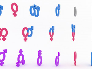 Gender symbols collection v001 3Dモデル