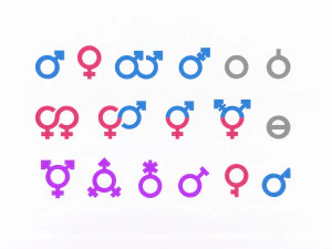 Gender symbols collection v001 3D Model