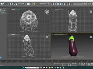 Eggplant Fruit v001 3D Model