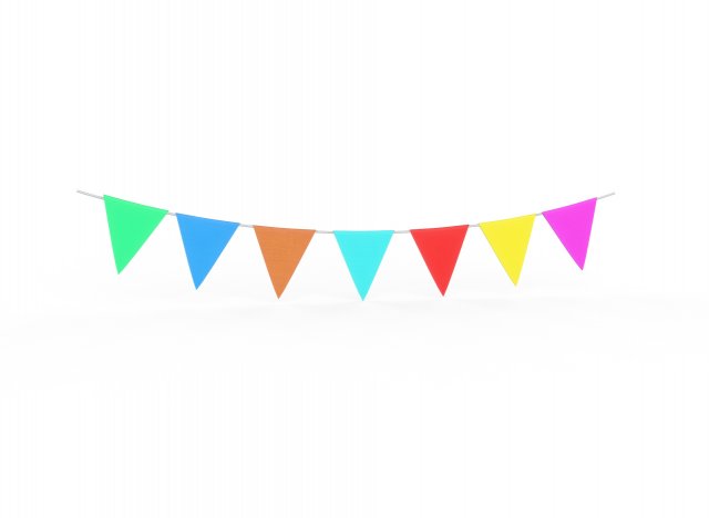 Carnival Garland low poly Model 3D .c4d .max .obj .3ds .fbx .stl .blend 
