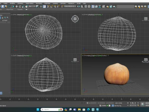 Nocciole basso poli Modello 3D