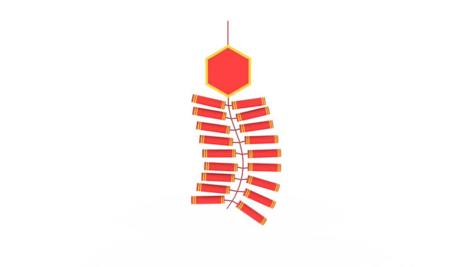 New Year Firecracker v001 3D Model .c4d .max .obj .3ds .fbx .stl .blend 