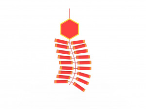 New Year Firecracker v001 3D Модель