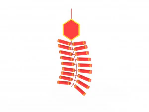 New Year Firecracker v001 3D Model